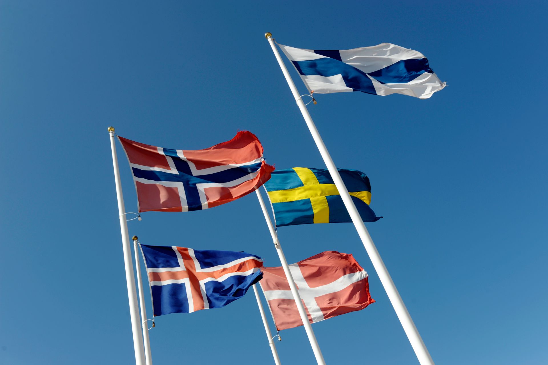 Nordiska flaggor.