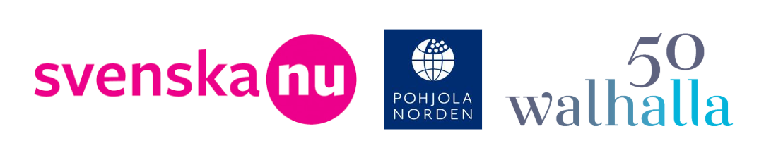  I bilden är Svenska nus, Pohjola-Nordens och Walhallas logotyper bredvid varandra.